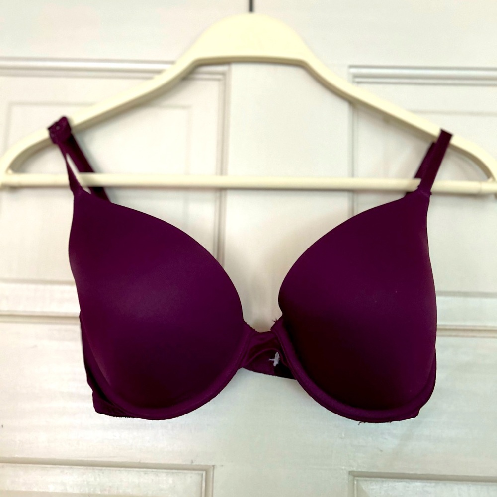 Pink Push Up Bra in Burgandy Size 32 D